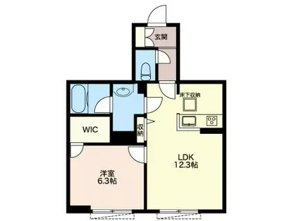 アトリエール新城(1LDK/1階)の間取り写真