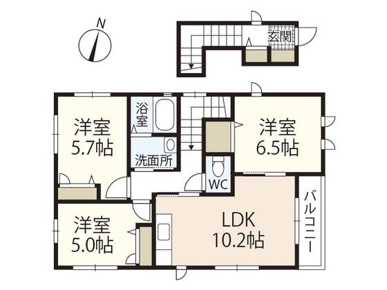 グリーンタウン(3LDK/2階)の間取り写真