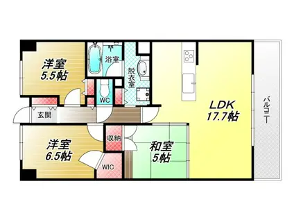 メガシティタワーズ(3LDK/28階)の間取り写真