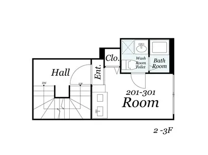 HERME YOYOGI OUEST(ワンルーム/2階)の間取り写真