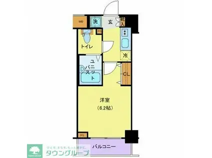 GENOVIA京成立石IIISKYGARDEN(1K/6階)の間取り写真