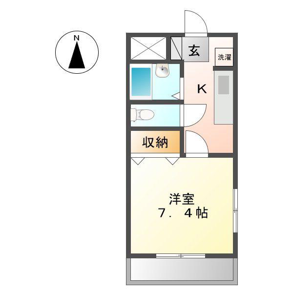 アメニティハイツ(1K/2階)の間取り写真