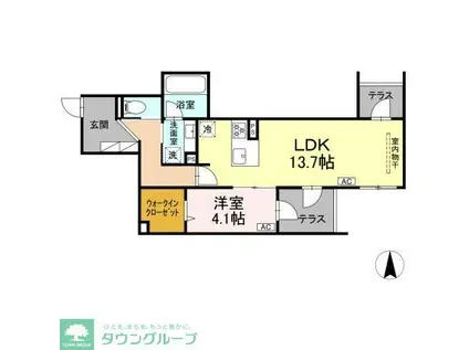 セレスティア中野上高田(1LDK/1階)の間取り写真