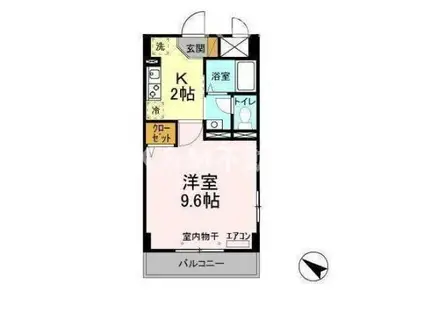 ラティニア(1K/4階)の間取り写真