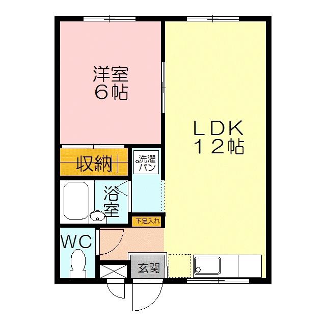 レックハウス バルリーヌ(1LDK/1階)の間取り写真