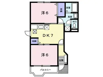 エトワール永源(2DK/1階)の間取り写真