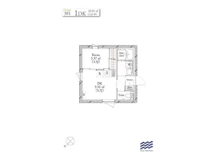 BLANCCOURT武蔵小山(1DK/3階)の間取り写真