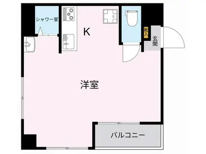 サニーハイツ福島(ワンルーム/2階)の間取り写真