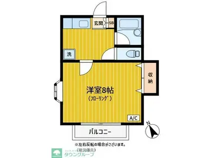 ルミエール(1K/1階)の間取り写真