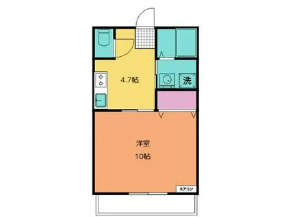 コモドカーサ(1K/2階)の間取り写真