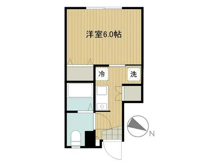 ハレルヤハウス(1K/1階)の間取り写真