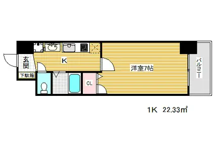 シッタビスタ神戸下山手通(1K/8階)の間取り写真