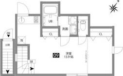文京大塚テラス(1DK/2階)の間取り写真