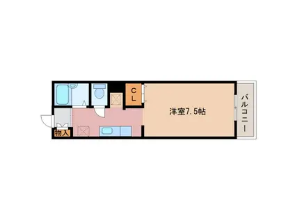 グリーンヒルズ藤ヶ丘 N棟(1K/2階)の間取り写真