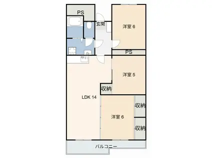 セントラルレジデンス相生苑(3LDK/2階)の間取り写真