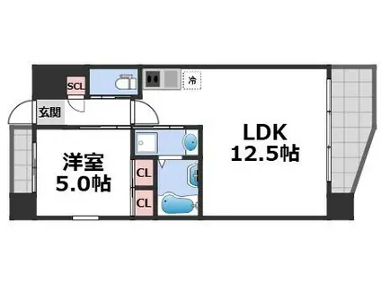 プレジオ玉造(1LDK/7階)の間取り写真