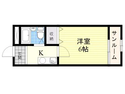 シティハイツ鳳西町(1K/4階)の間取り写真
