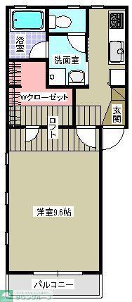 メゾンアンテノール(1K/2階)の間取り写真