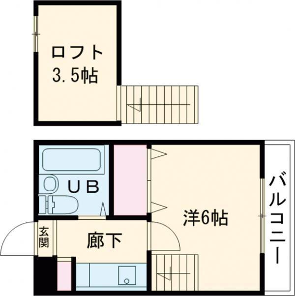 マンションフィールドナウ(1K/2階)の間取り写真