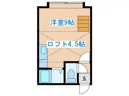 ライフステージ旭ヶ丘(ワンルーム/1階)の間取り写真