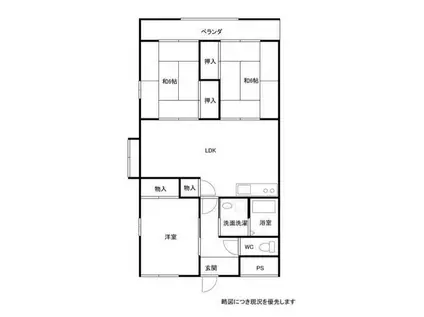 ハイツセブン(3LDK/1階)の間取り写真