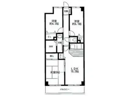 グランドゥール相模(3LDK/3階)の間取り写真