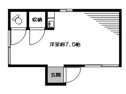 八島荘(ワンルーム/1階)の間取り写真