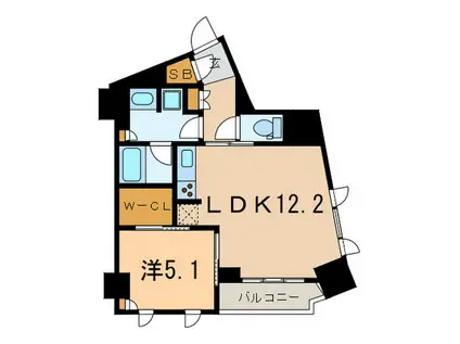 PARK AXIS 本郷の杜(1LDK/14階)の間取り写真
