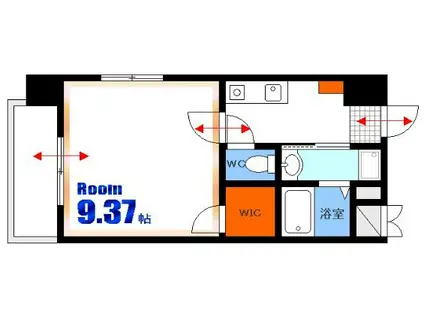 第14友建ビル(1K/3階)の間取り写真