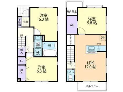 HILLS PRIME(3LDK/1階)の間取り写真