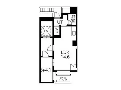 FLEG広尾FUSE(1LDK/8階)の間取り写真