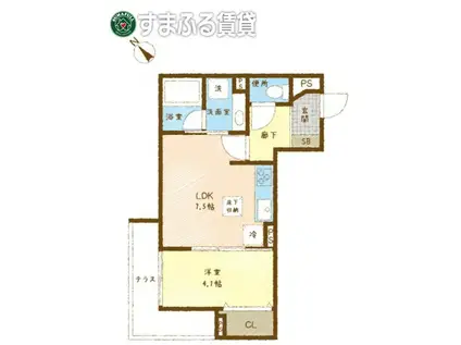 ＪＲ東海道本線 安城駅 徒歩5分 3階建 築1年(1LDK/3階)の間取り写真