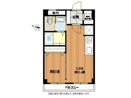 秀和新川レジデンス(1LDK/6階)の間取り写真
