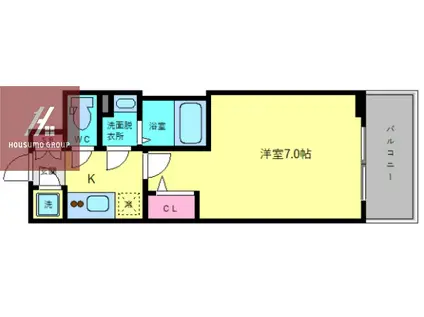 エスリード大阪城南グランデュクス(1K/8階)の間取り写真