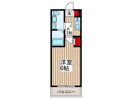 グランツ(1K/3階)の間取り写真