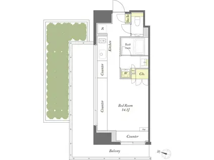 プライムメゾン森下ウエスト(ワンルーム/7階)の間取り写真