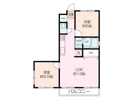 ベステバリー 1(2LDK/3階)の間取り写真