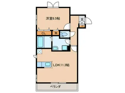 MAISONDOR KAMEARI イースト(1LDK/2階)の間取り写真
