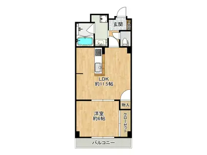 マムート(1LDK/5階)の間取り写真