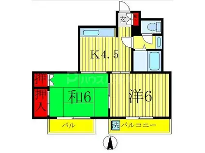 第五泉ビル(2DK/7階)の間取り写真