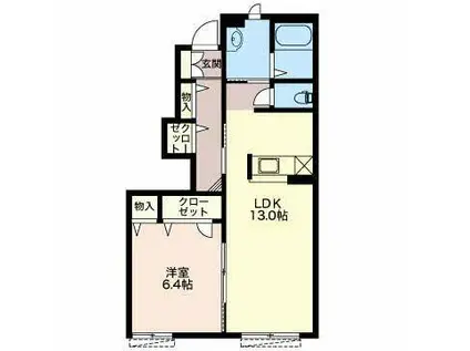 グラン・シャリオ和(1LDK/1階)の間取り写真