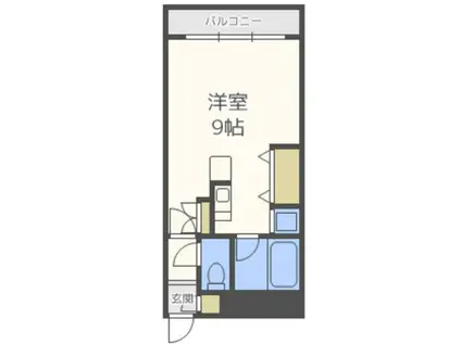 フレックス笹原駅前(ワンルーム/4階)の間取り写真