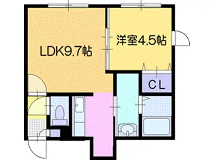 アンダーズ苫小牧栄町(1LDK/3階)の間取り写真