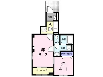 津守マナーハウス(2K/1階)の間取り写真