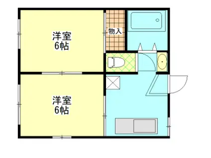 タカクコーポI(2DK/1階)の間取り写真