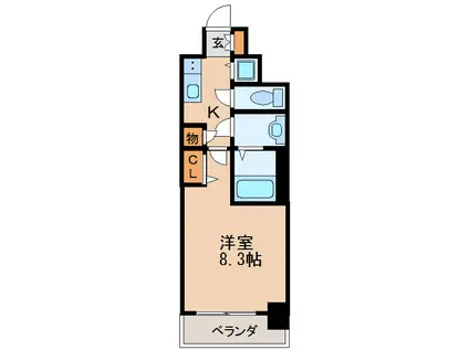 プレサンス錦ラウム(1K/8階)の間取り写真