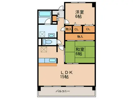 フローラ藤(2LDK/2階)の間取り写真