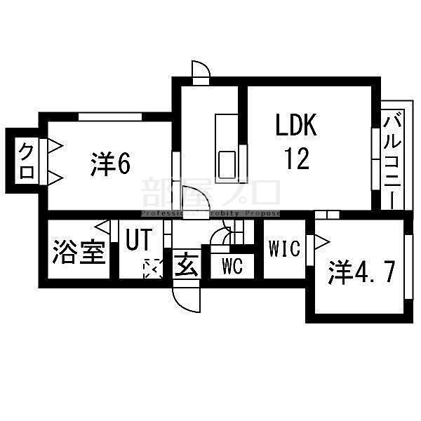 KKルミナス(2LDK/3階)の間取り写真