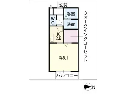 エクセル白山(1K/1階)の間取り写真