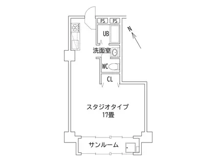 マンションニュー松戸(ワンルーム/6階)の間取り写真